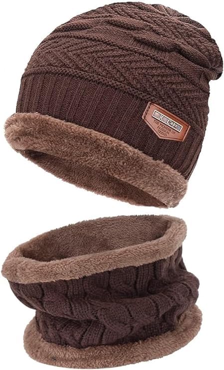Fitness Mantra® Beanie Cap & Muffler for Men & Women| Beanie Cap| Woolen Topaa| Winter Cap| Head & Neck Warmer| 1 Set|