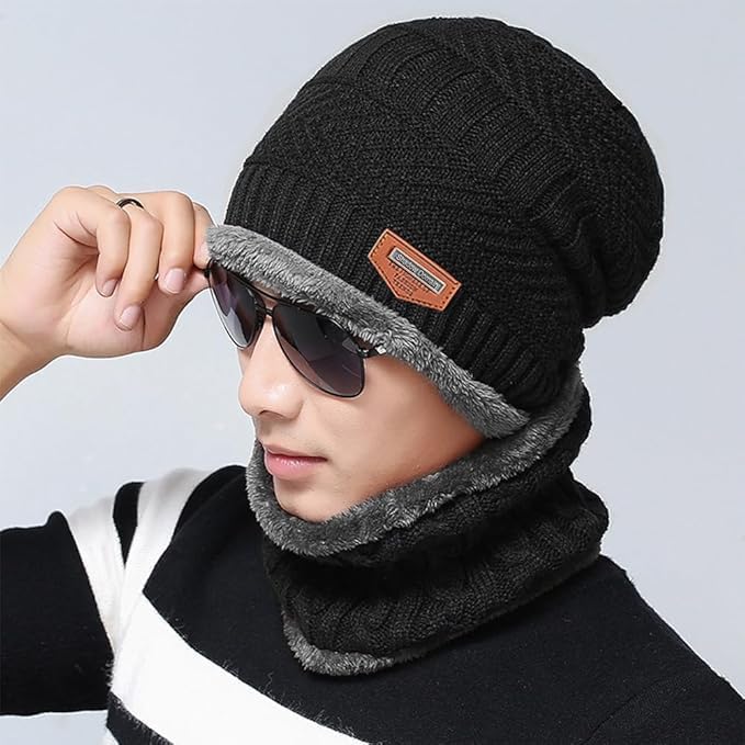 Fitness Mantra® Gym Winter Cap & Muffler for Men & Women| Beanie Cap| 1 Set| new 2