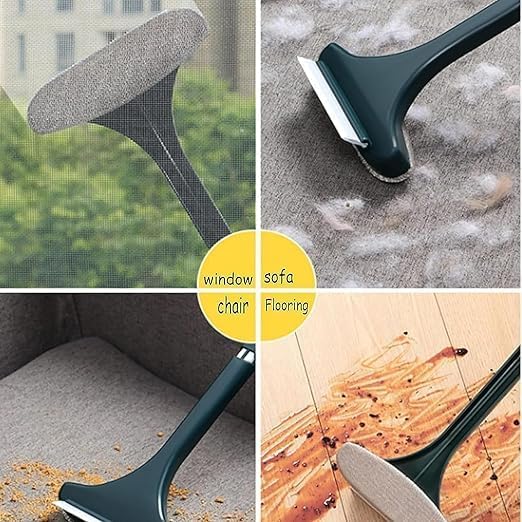 HKV Multifunctional Screen Brush 2 In 1 Mesh Cleaning Brush&Wiper With Extended Handle Window Cleaning Brush Net Cleaner Double-Sided Window Cleaner Window Mesh Cleaner,Multi Color,(Screen Brush)Blue