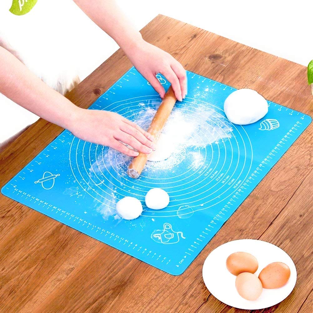 Rylan Silicone Baking Mat Roti mat Silicone Chapati Atta Kneading Mat Non-Stick Fondant Rolling Mat Stretchable for Kitchen Roti Chapati Cake – Multicolor (Baking Mat 50 * 40 cm)
