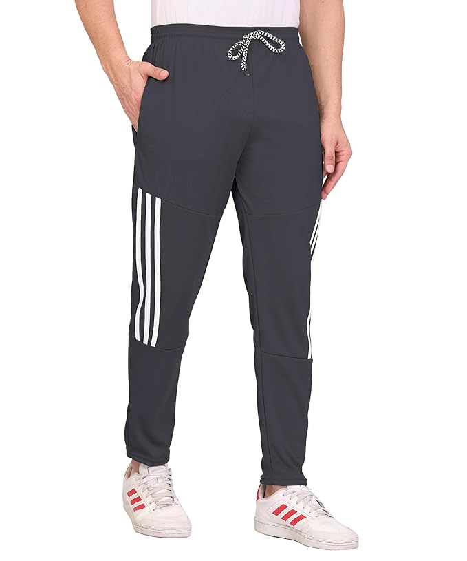 SWADESI STUFF Athletic Track Pants for Men with Zipper Pockets | Stylish Regular Fit Stretchable Joggers