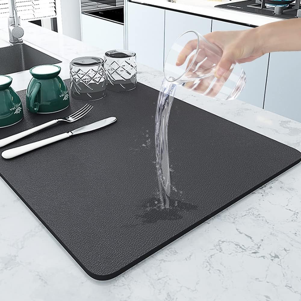Rylan Dish Drying mat for Kitchen Water Absorbent mat Drying mat for Kitchen Utensils Large Dry mat for Kitchen Utensils Drying mat Water Absorbent mats for Kitchen Items(30 x 40 Cm)