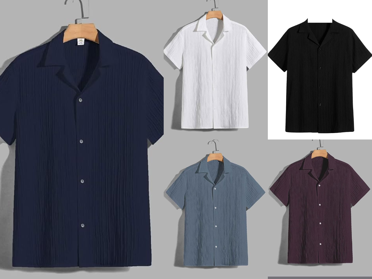 SWADESI STUFF Men's Relaxed Fit Striped Short Sleeve Button-Down Casual Shirt