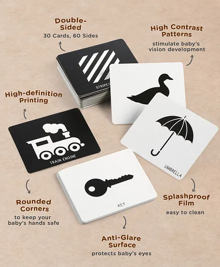 Play Nation High Contrast Flash Cards - 30 Pieces