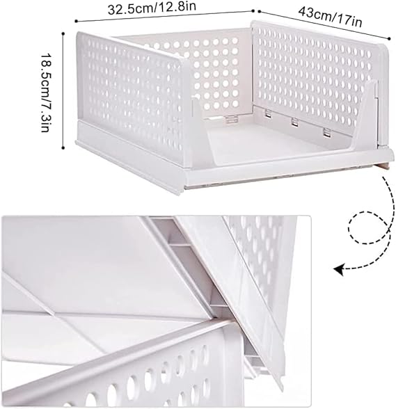 Rylan 1 Pieces Clothes Organizer For Wardrobe Cupboard Organizer For Clothes Foldable And Stackable Closet Organizer Drawer Organizer For Clothes, Almirah Space Organizer For Cupboard-White