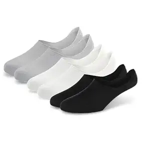Fitness Mantra® Premium Loafer/No Show Anti Slip Free Size Cotton Socks for Men's and Women's (Pack of 3 Pairs)