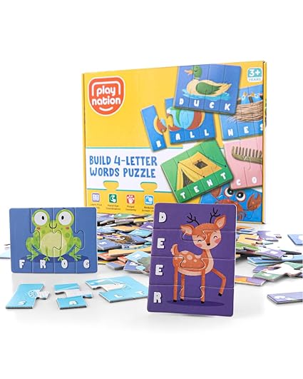 Play Nation Premium 200 Pcs 'Build 4 Letter Words' Puzzle for Kids