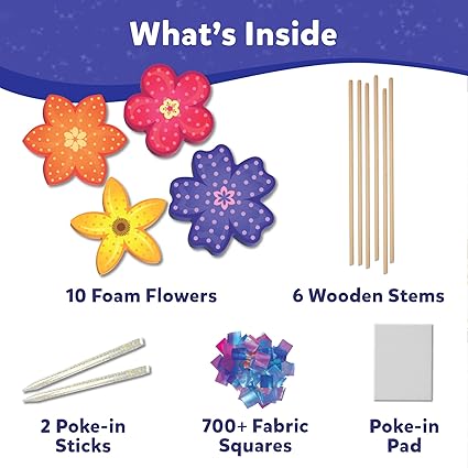 Skillmatics Art & Craft Activity - Poke-in Art Flower Bouquet, Mess-Free Art for Kids, Craft Kits, DIY Activity, Gifts for Girls & Boys Ages 4, 5, 6, 7, 8, 9