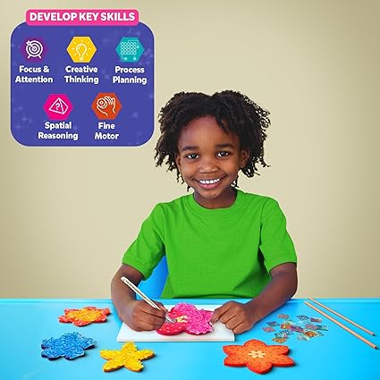 Skillmatics Art & Craft Activity - Poke-in Art Flower Bouquet, Mess-Free Art for Kids, Craft Kits, DIY Activity, Gifts for Girls & Boys Ages 4, 5, 6, 7, 8, 9
