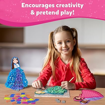 Skillmatics Art & Craft Activity - Poke-in Art Magical Princesses, Mess-Free Art for Kids, Craft Kits, DIY Activity, Gifts for Girls & Boys Ages 4, 5, 6, 7, 8, 9