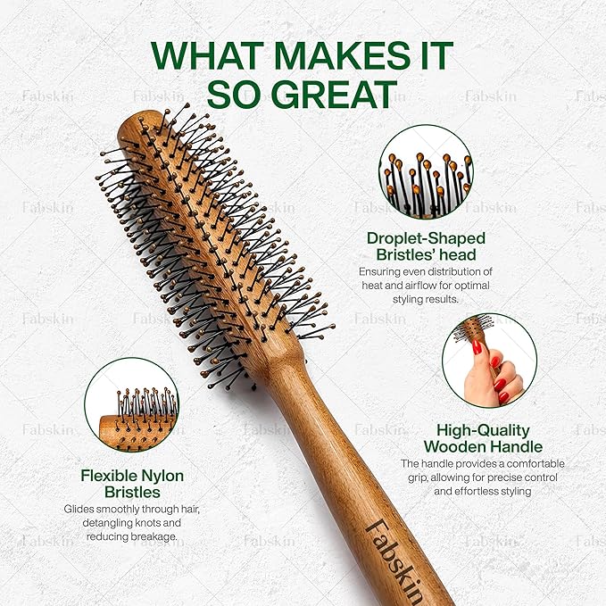 Fabskin Wooden Round Hair Brush