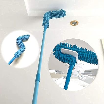 RYLAN 3 in 1 Duster Microfiber Feather Duster 4PCS Bendable & Extendable Fan Cleaning Duster with 100 inches Expandable Pole Handle Washable Duster for High Ceiling Fans,Window Blinds, Furniture
