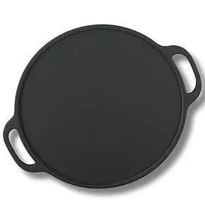 Esspy 30cm/12 inch Pre-Seasoned Cast Iron Tawa for Dosa, Roti, Chapati Tawa Pan with Dual Handle, Iron Tawa Big Size, Cast Iron Cookware, Gas and Induction Compatible