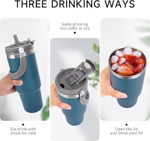 STAR WORK 900 ml Stainless Steel Tumbler with Straw