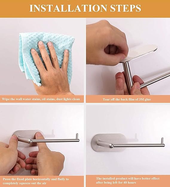 Zollyss Self-Adhesive Stainless-Steel Napkin Towel Hanger for Washbasin