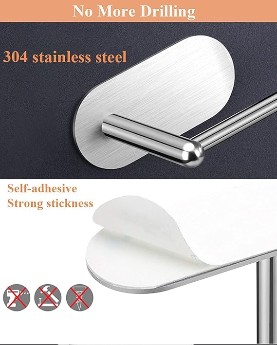 Zollyss Self-Adhesive Stainless-Steel Napkin Towel Hanger for Washbasin