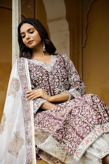 Yashika Women Kurta Set: Fashionably Traditional, Comfortably Chic: Embrace Ethnic Fashion with Our Cotton Blend Ethnic Sets!