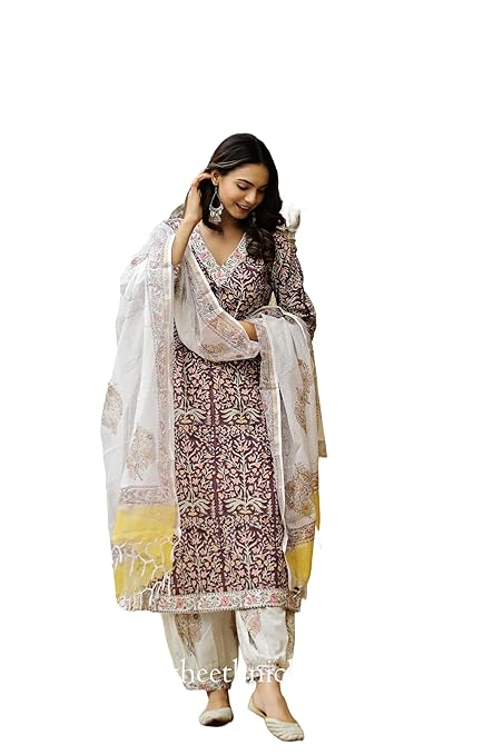 Yashika Women Kurta Set: Fashionably Traditional, Comfortably Chic: Embrace Ethnic Fashion with Our Cotton Blend Ethnic Sets!