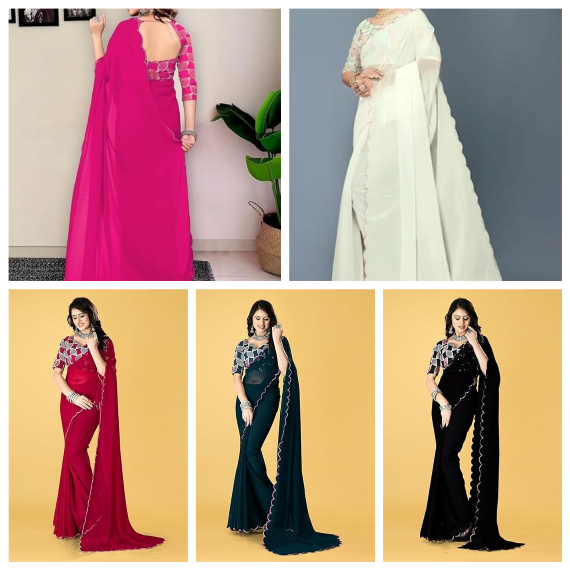 SWADESI STUFF Georgette Embroidered Saree for Women
