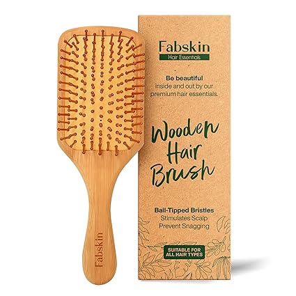 Fabskin Wooden Paddle Hair Brush For Men & Women 
