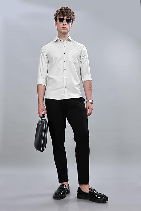 SWADESI STUFF Men's Cotton Rich Formal Ragular Fit Full Sleev Solid Casual Shirt
