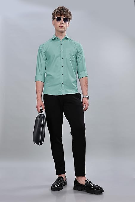 SWADESI STUFF Men's Cotton Rich Formal Ragular Fit Full Sleev Solid Casual Shirt