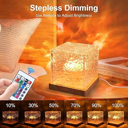 Niwlix Lights 3D Ocean Wave Night Light Projector for Kids Bedroom, Romantic Water Wave Effect, 16 Colors Gradual Rotating LED Projection Night Lamp Projector with Remote Control for Room (Cube)