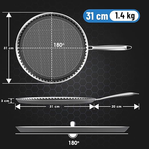 Esspy 12inch/31cm Triply Dosa Tawa Non Stick 