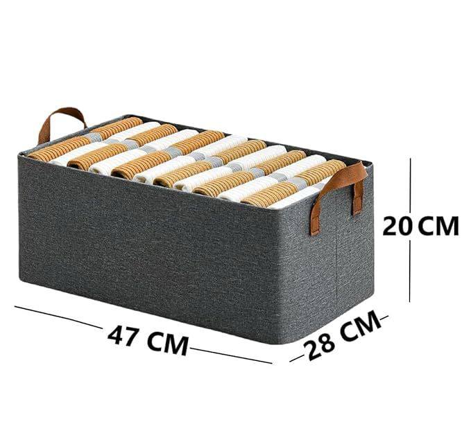 NYALKARAN Foldable Wardrobe Organizer for Clothes Toys and Books Smart Space-Saving Storage Box for Efficient Organization Ideal for Closets (26 LTR STORAGE BASKET, PACK OF 1)