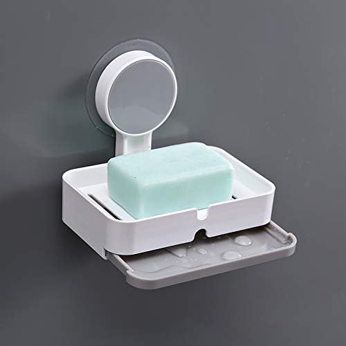 Zollyss Self Adhesive Magic Sticker ABS/Plastic Wall Mounted Soap Holder for Kitchen and Bathroom (Medium, White Single Soap Box)
