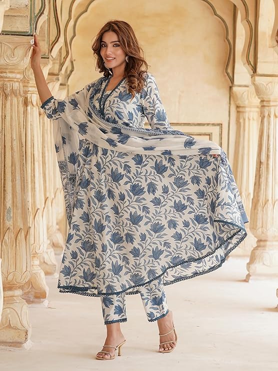 LookMark Women's Cotton Blend Kurta Set