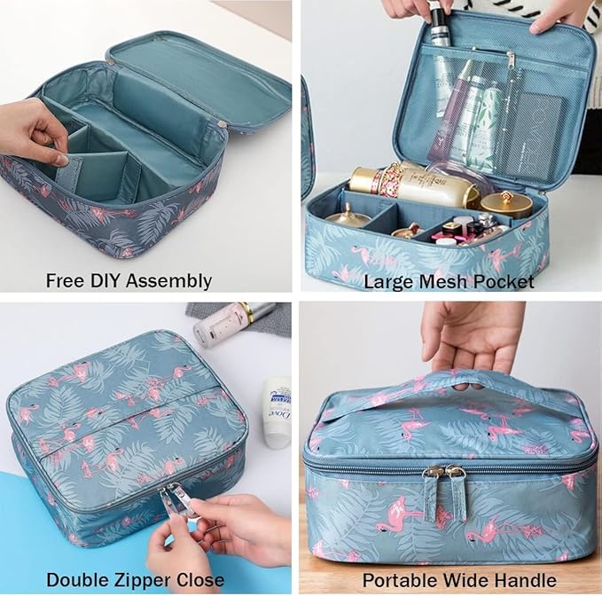 Niwlix Travel Makeup Cosmetic Organizer Bag Travel Pouch Cosmetic Bag Pouches for Women Toiletry Bag Makeup Bag for Women Travel Kit Makeup Pouch (Grey)