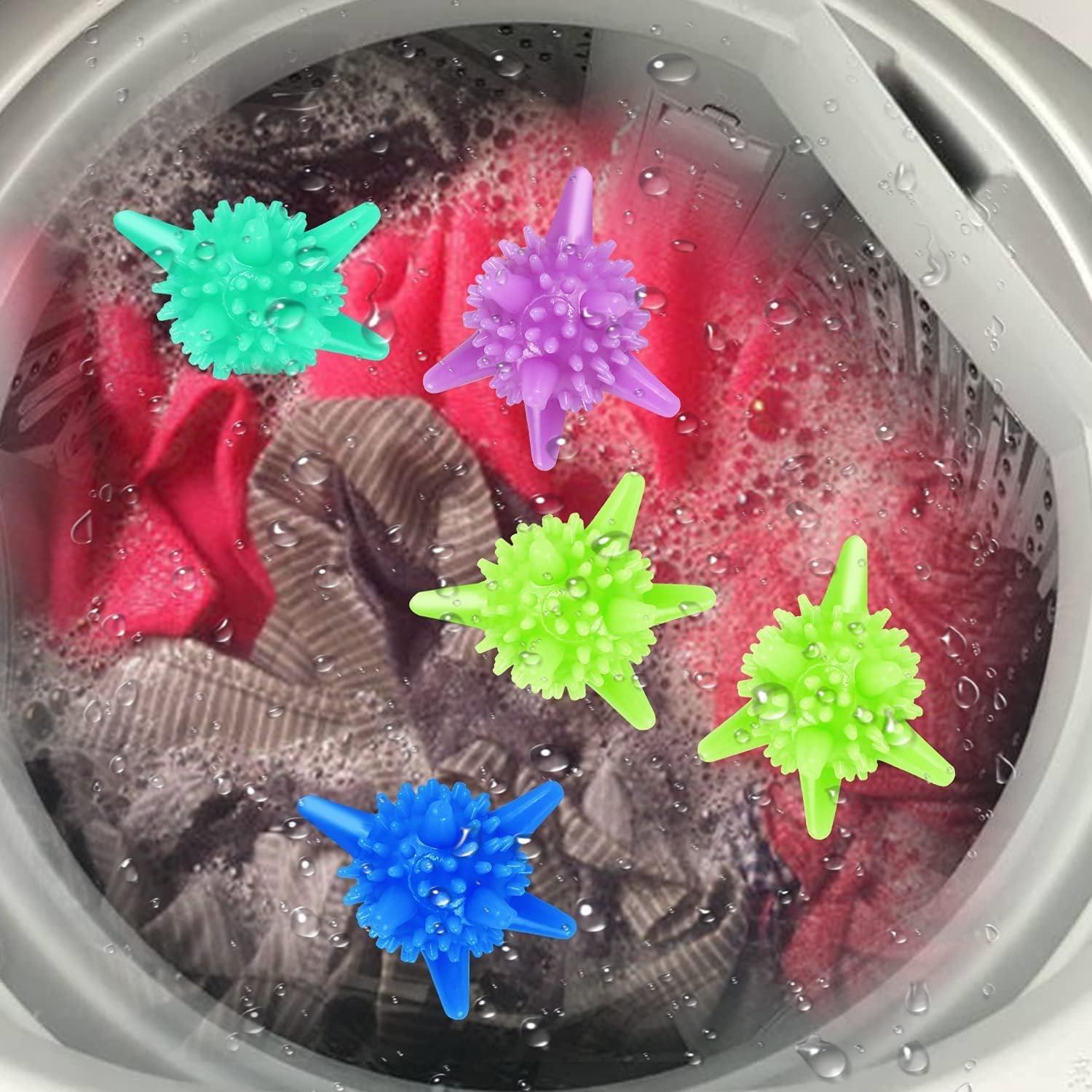 CANDY KART Washing Machine Cleaner Balls, Reusable Tangle Free Clothes Cleaning Ball, Scrubbing Laundry Balls, Washing Balls Enhance Cleaning Power, Unique Size & Shape For Better Clean Pack Of 15