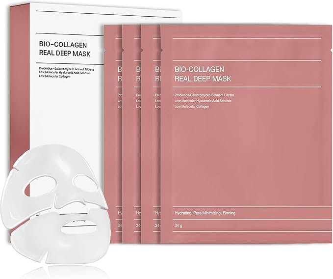 VONT Bio Collagen Face Mask Overnight, Bio Collagen Face Mask, Bio Collagen Mask, Hydrating Overnight Hydrogel Mask, Pore Minimizing, Elasticity (1 count (pack of 1), Unscented)