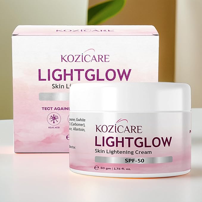 Kozicare Kojic Acid Cream with Hyaluronic Acid & Vitamin E | Lightweight Moisturizer with SPF 50 | Nourishing for All Skin Types | Achieve Radiant, Flawless Skin | Perfect for Women & Men - 50 gm
