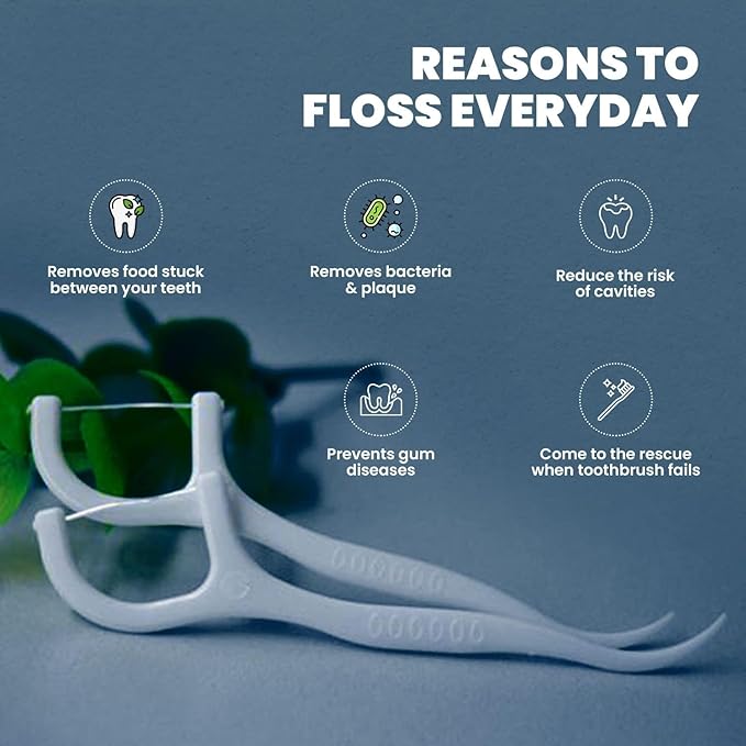 3 in 1 Tooth Cleaning Dental Floss Toothpicks Set for Clean Teeth Fresh Breath and Healthy Gums (50 pcs)