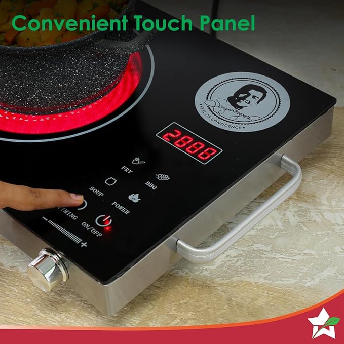Wonderchef Easy Cook Infrared Cooktop | 2200 Watt Induction Cooktop | LED Digital Panel | Smart Touch Buttons | 2 Year Warranty