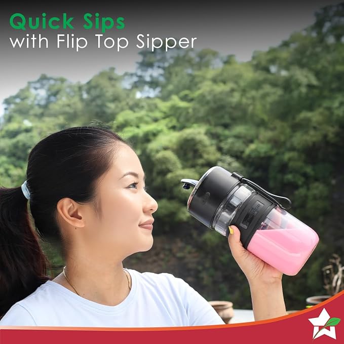 Wonderchef Nutri-cup Zip Portable Blender | 350ml | Blend & Sip with Flip Top Sipper Lid | For Smoothies, Juices, Shakes, Coffee | 2000 mAh Battery | 20 Blending Cycles in One Charge | Type C Charging