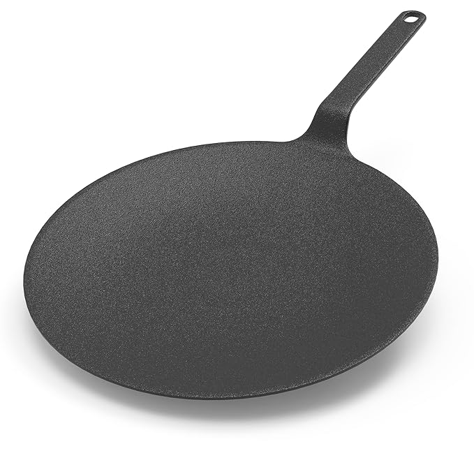 Esspy 26cm/10inch Pre-Seasoned Cast Iron Roti, Chapati Tawa, Dosa Tawa with Handle, Dosa Kallu, Iron Tawa Pan, Cast Iron Cookware