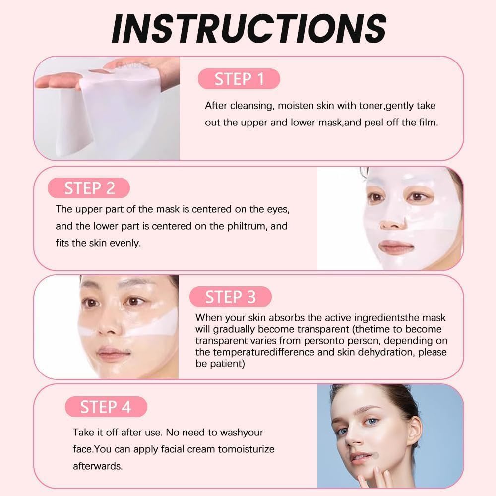 VONT Bio Collagen Face Mask Overnight, Bio Collagen Face Mask, Bio Collagen Mask, Hydrating Overnight Hydrogel Mask, Pore Minimizing, Elasticity (1 count (pack of 1), Unscented)