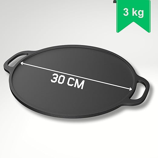 New Esspy 12 Inch/30 CM Pre-Seasoned Cast Iron Dosa Tawa Non Stick | Dosa Pan | Gas & Induction Cookware | Cast Iron Cookware | Toxin-Free | No Chemical Coating | 10 Years Warranty