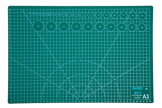 HOME BUY Rubber Professional Cutting Mat A3 Self-Healing 5 Layers Double Sided Durable Non-Slip PVC 18" X 12" Inch (Green)
