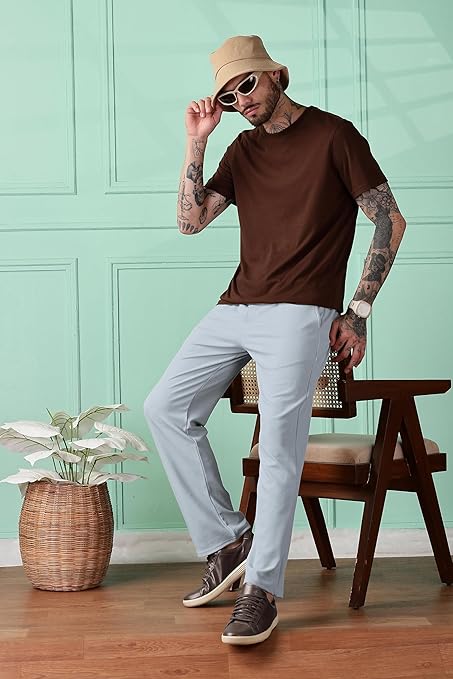 SWADESI STUFF Men Mid-Rise Straight Fit Track Pants for Men | Stretchable Gym Wear Joggers | Casual Sports Track Pant with Pockets & Drawstring