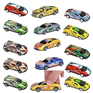 VniQ 14pcs Unbreakable Racing Mini Diecast Car Models Set for Kids Pull Back Vehicles Metal Alloy Car Play Set Toy for Best Birthday Gift, Diwali Gift, Khilona