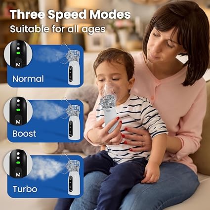 MEDTECH® Handyneb Micro-02 Premium Portable Mesh Nebulizer Machine for Adults and Kids | Silent Mist Inhaler | USB Type-C Rechargeable Nebulizer for Kids & Travel Use | Compact, Lightweight