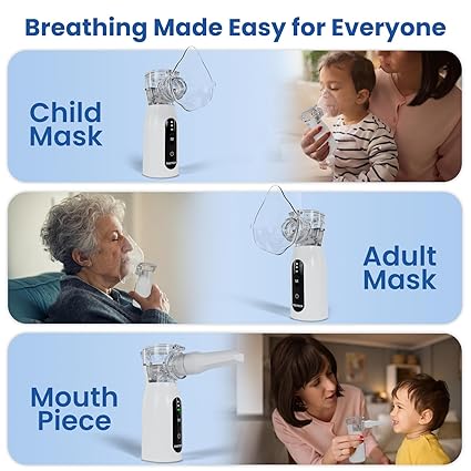 MEDTECH® Handyneb Micro-02 Premium Portable Mesh Nebulizer Machine for Adults and Kids | Silent Mist Inhaler | USB Type-C Rechargeable Nebulizer for Kids & Travel Use | Compact, Lightweight