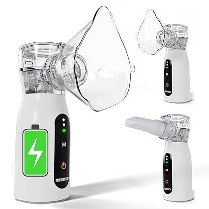 MEDTECH® Handyneb Micro-02 Premium Portable Mesh Nebulizer Machine for Adults and Kids | Silent Mist Inhaler | USB Type-C Rechargeable Nebulizer for Kids & Travel Use | Compact, Lightweight