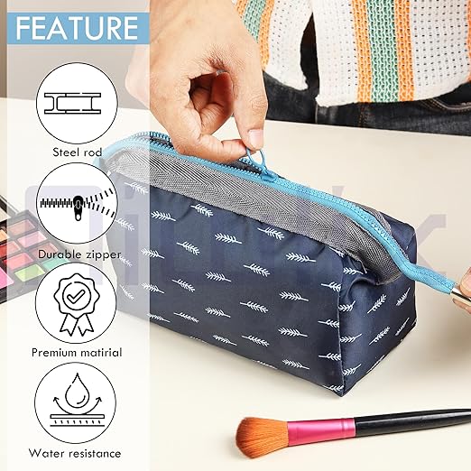 Niwlix Pack of 2, 12 Cms Travel Toiletry Makeup Cosmetic Organizer Pouch Bag Shaving Household Grooming Travel Storage Organizer Bags Pouches Kit