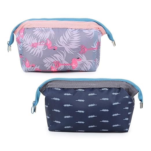 Niwlix Pack of 2, 12 Cms Travel Toiletry Makeup Cosmetic Organizer Pouch Bag Shaving Household Grooming Travel Storage Organizer Bags Pouches Kit