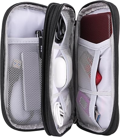 Niwlix Gadget Cable Organizer Pouch Storage Case for USB Cables, Earphones, Power Bank, Chargers, Hard Disk & Other Accessories Travel Organiser Bag - Black